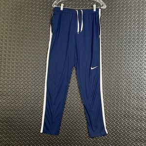 Nike Navy Blue White Stripe Soccer Football Athletic Training Pants Men's Size S